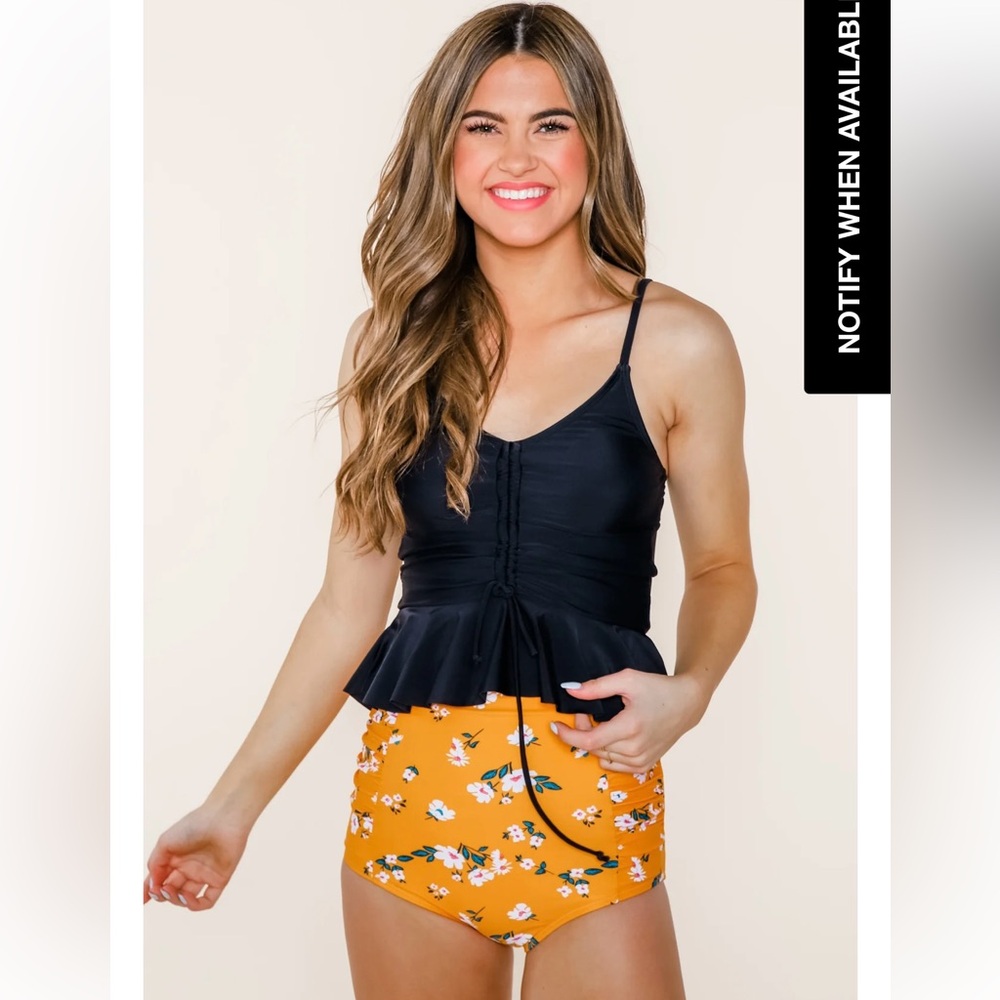 Coral Reef Swim Black Phi Phi Top Women’s Size Medium